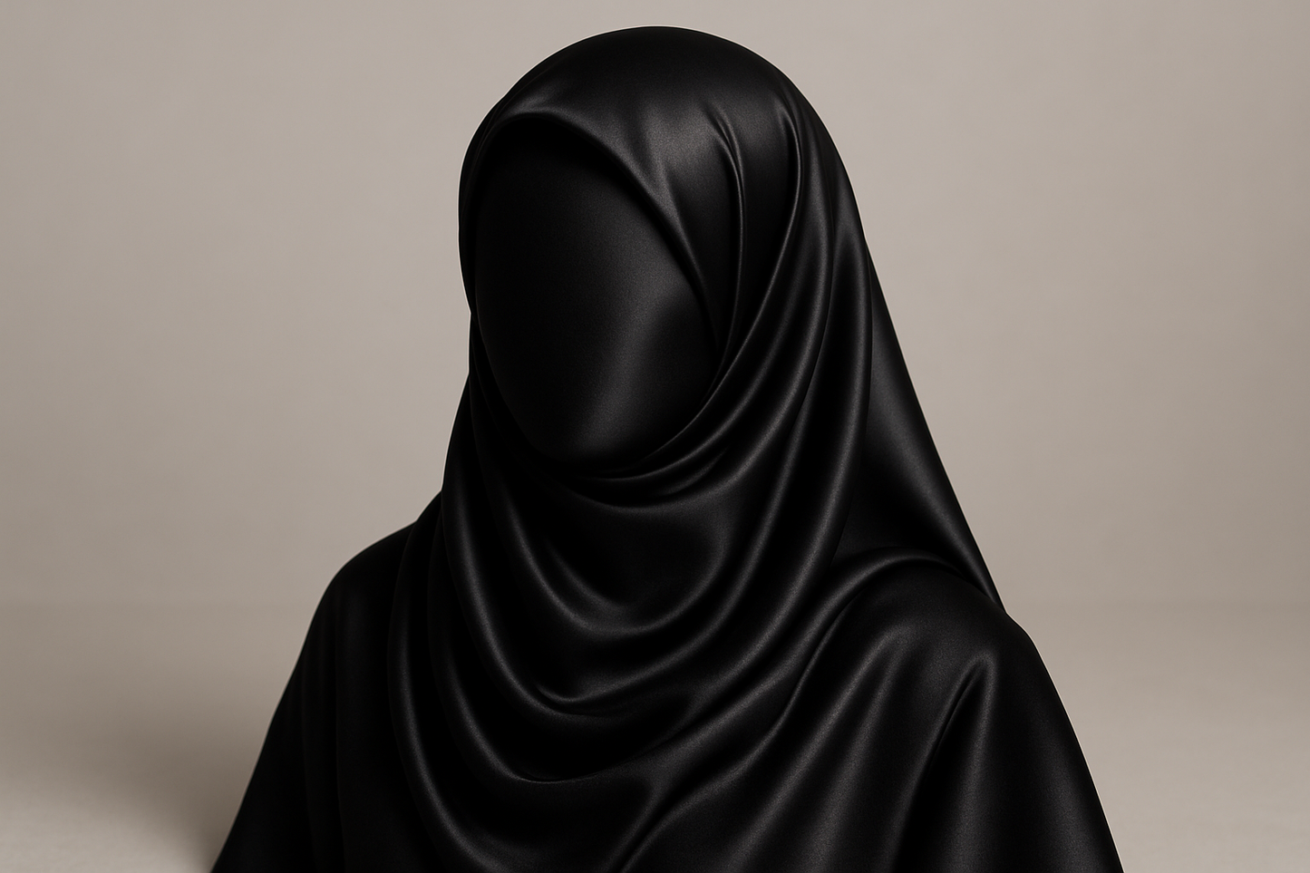 Black turkish lawn hijab on silky clothe