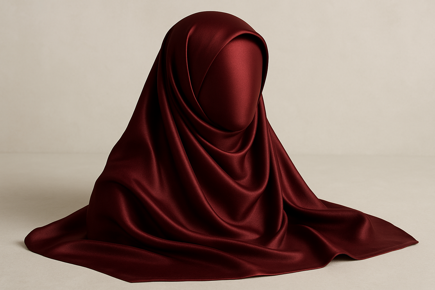 elegant maroon turkish lawn hijab on silky clothe