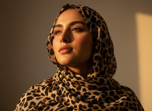 Desert Leopard Hijab – Printed Chiffon Animal Print Scarf for Everyday & Occasion Wear